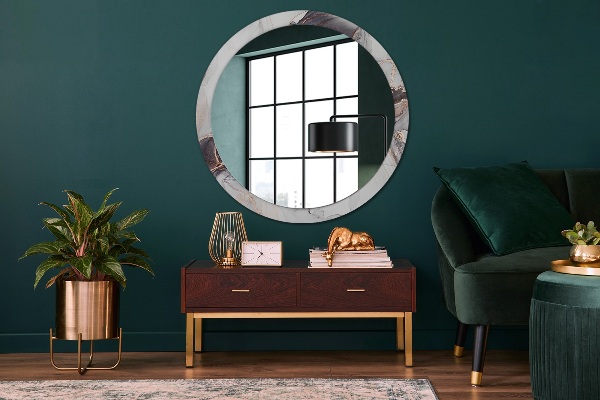 Round wall mirror decor Abstract fluid