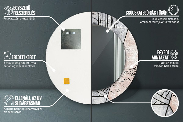 Round decorative mirror Animal abstraction