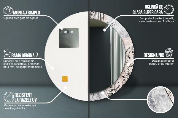 Round decorative mirror Animal abstraction