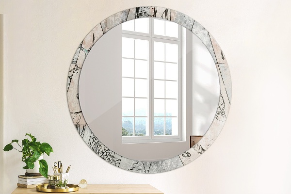 Round decorative mirror Animal abstraction