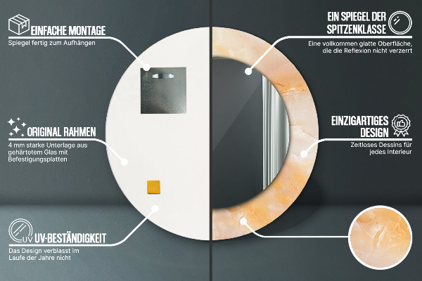 Round decorative mirror Marble onyx