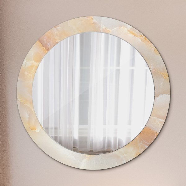 Round decorative mirror Marble onyx