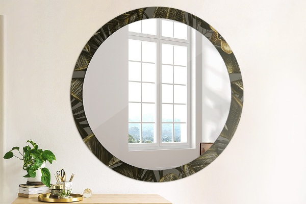 Round printed mirror Hibiscus flowers