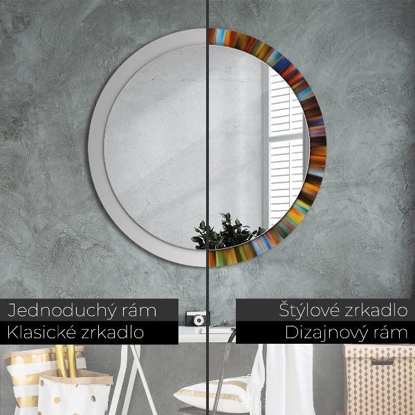 Round printed mirror Abstract radial pattern