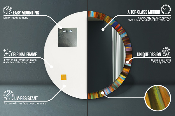 Round printed mirror Abstract radial pattern