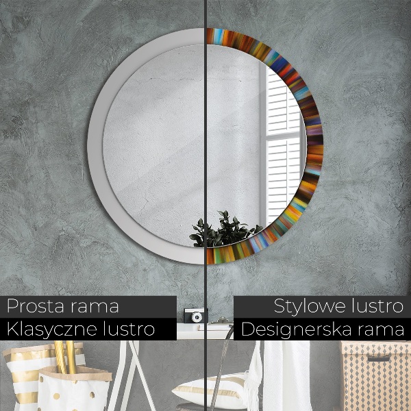 Round printed mirror Abstract radial pattern