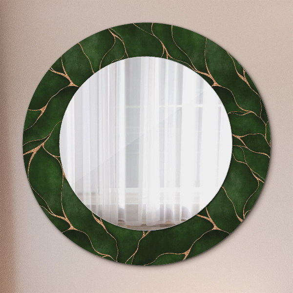 Round mirror frame with print Abstract leaf