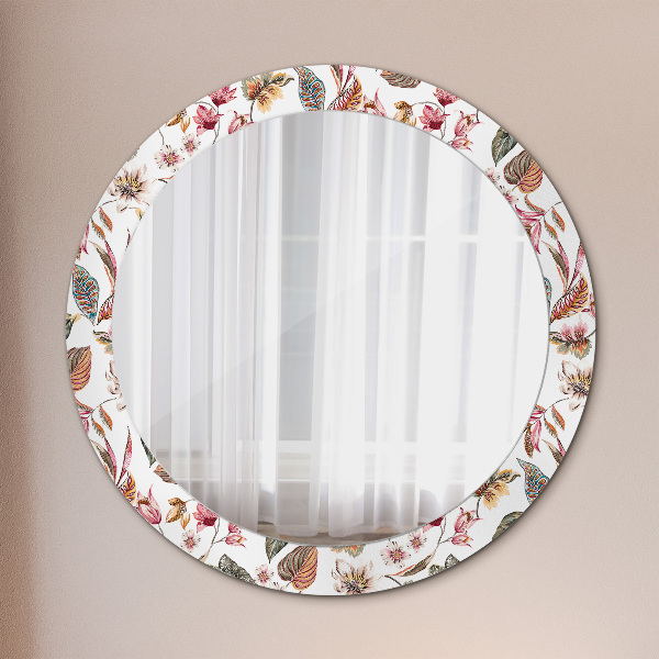 Round printed mirror Vintage flowers
