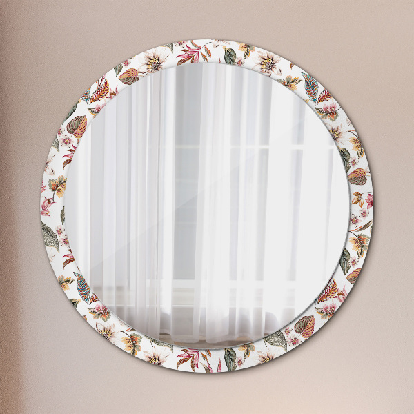 Round printed mirror Vintage flowers