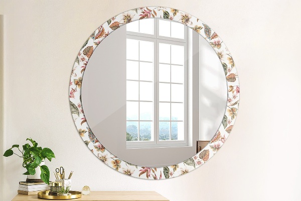 Round printed mirror Vintage flowers