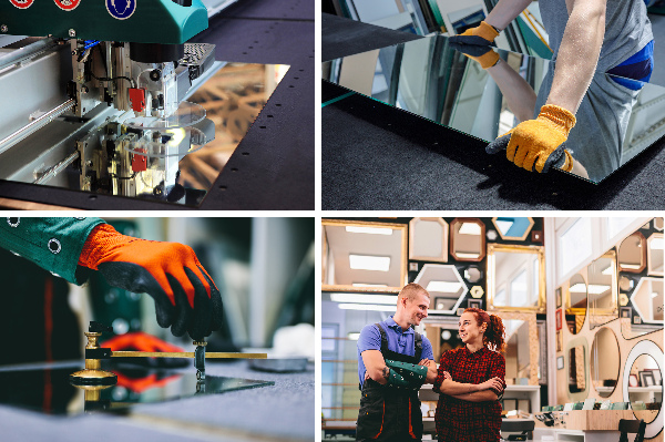 Round mirror with lights 16 in