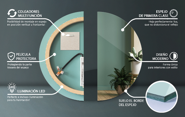 Round bath led mirror 39 in