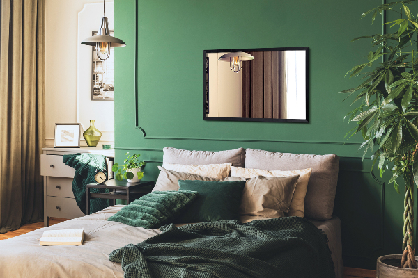 Rectangle large mirror with black frame 39x28 in