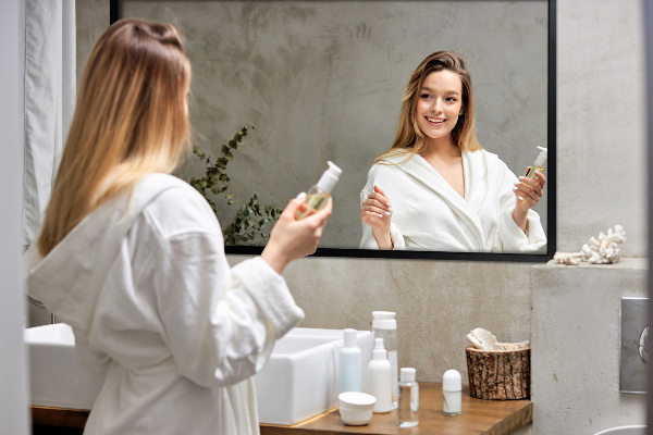 Rectangular black framed mirror for hallway 24x16 in