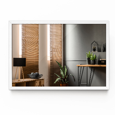 Rectangular white framed mirror for hallway 32x24 in
