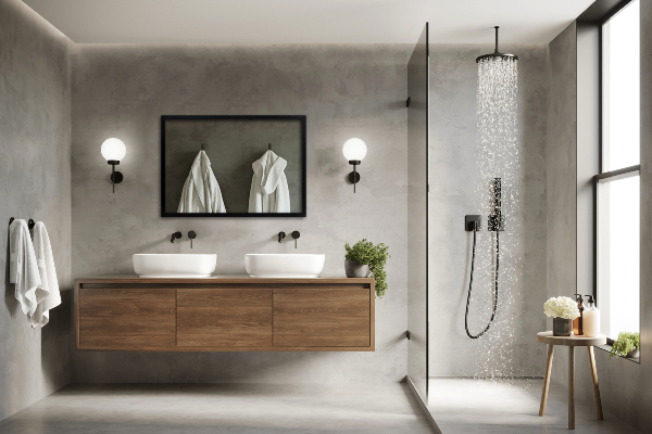 Rectangle mirror for living room with black frame 39x28 in