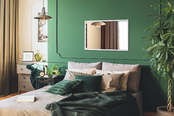 Rectangle mirror for living room white frame 39x28 in