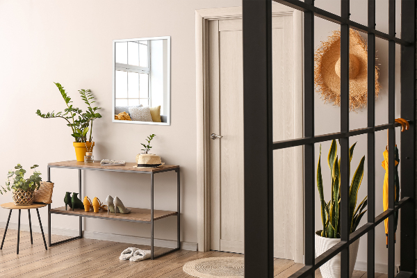 Rectangle living room mirror with white frame 20x20 in