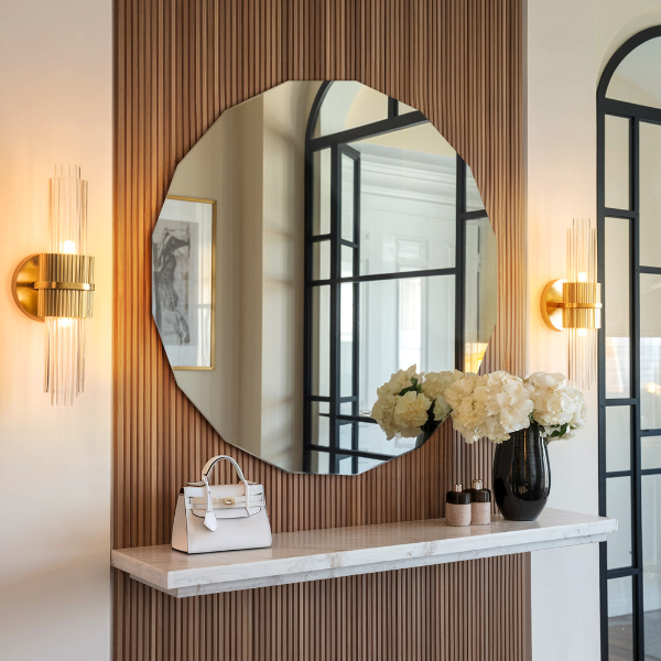 Geometric wall mirror aesthetic 80x80 cm