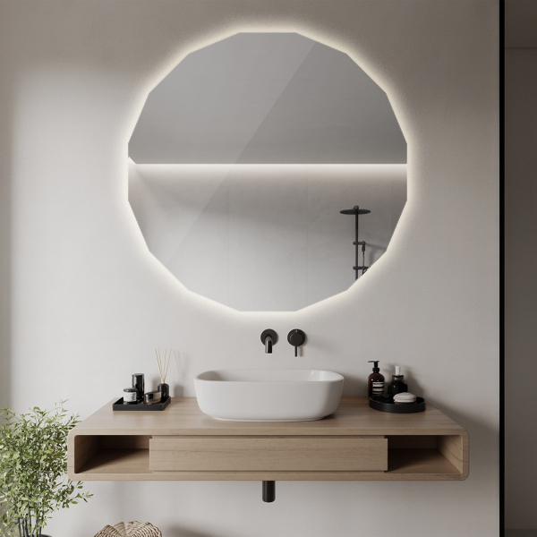 LED Polygonal Mirror 39×39 in