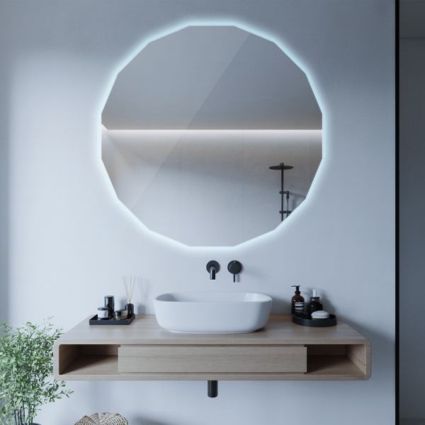 LED Polygonal Mirror 24×24 in