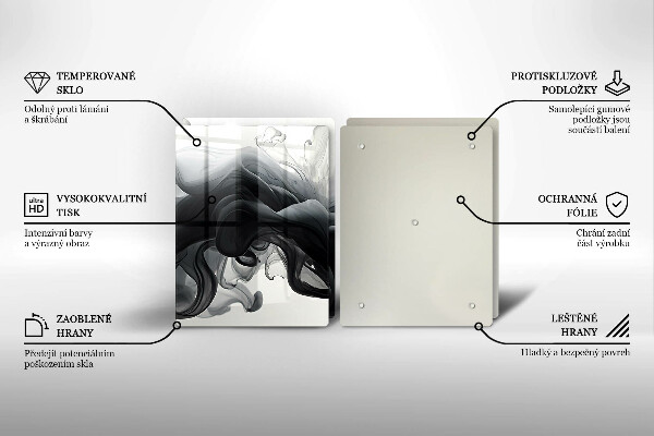 Kitchen worktop saver Black smoke abstraction