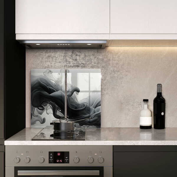 Kitchen worktop saver Black smoke abstraction