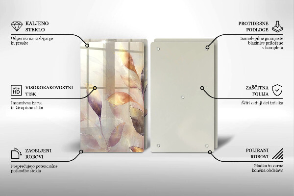 Kitchen worktop protector Painted boho leaves