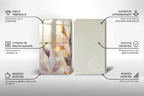 Kitchen worktop protector Painted boho leaves