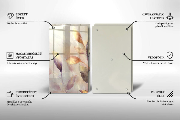 Kitchen worktop protector Painted boho leaves