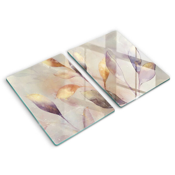 Kitchen worktop protector Painted boho leaves