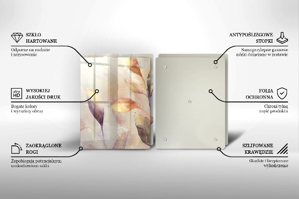 Kitchen worktop protector Painted boho leaves