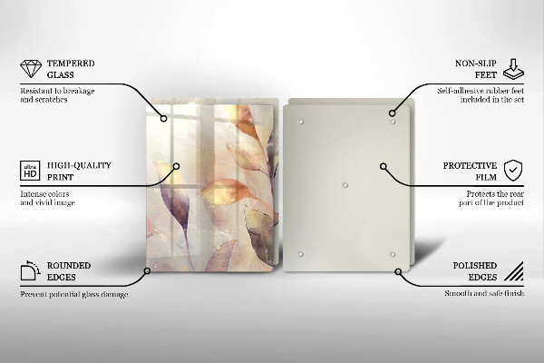 Kitchen worktop protector Painted boho leaves