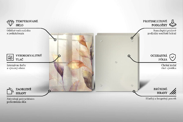 Kitchen worktop protector Painted boho leaves