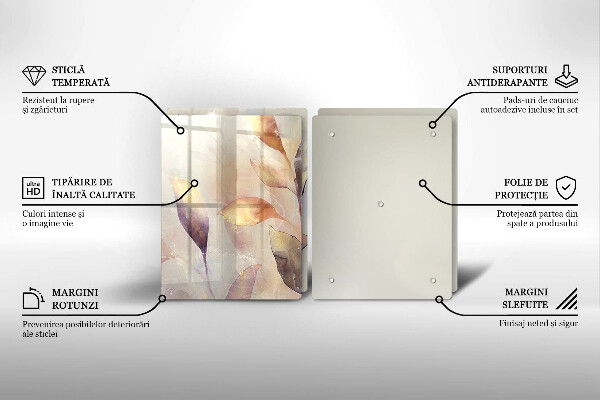 Kitchen worktop protector Painted boho leaves