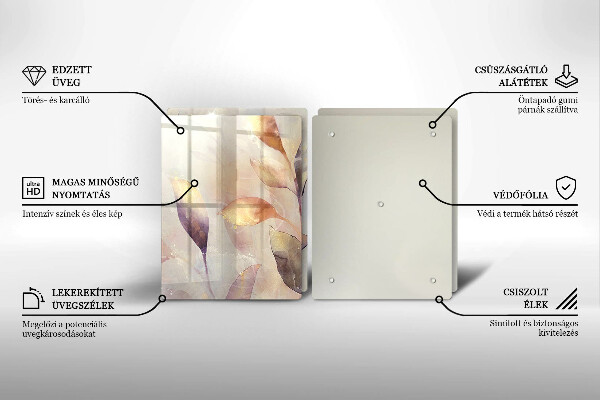 Kitchen worktop protector Painted boho leaves