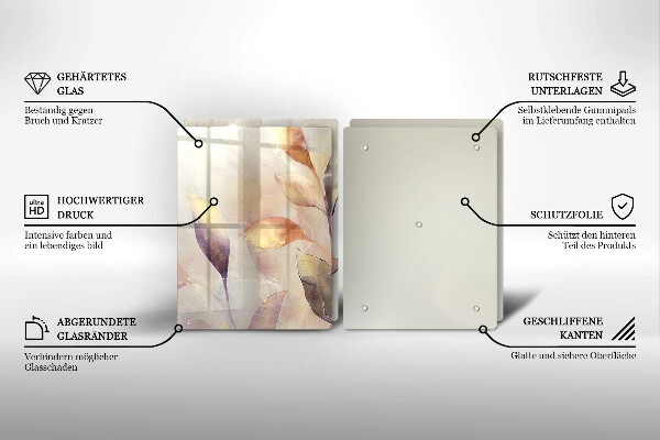 Kitchen worktop protector Painted boho leaves