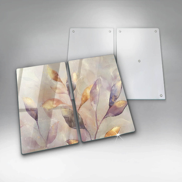 Kitchen worktop protector Painted boho leaves