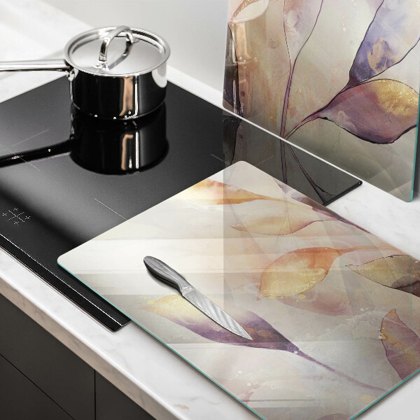 Kitchen worktop protector Painted boho leaves