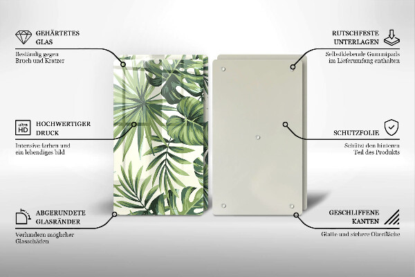 Kitchen worktop protector Illustration of the Monstera leaves