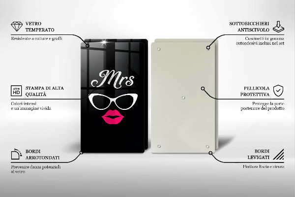 Worktop protector Mrs. Mr. - inscription, sentence