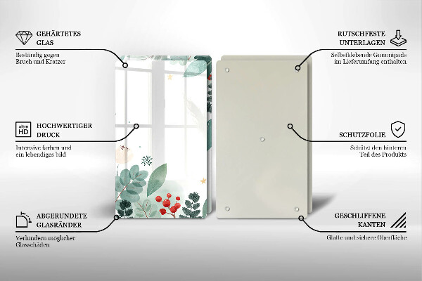 Kitchen worktop saver Watercolors leaves