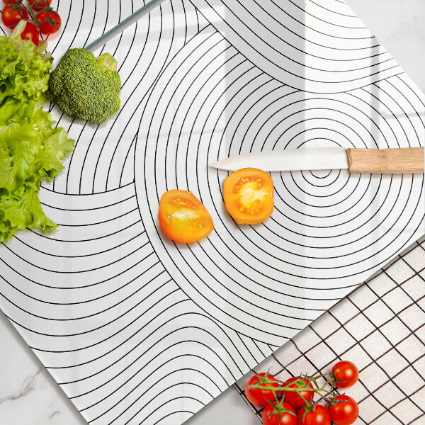 Kitchen worktop saver Black lines abstraction