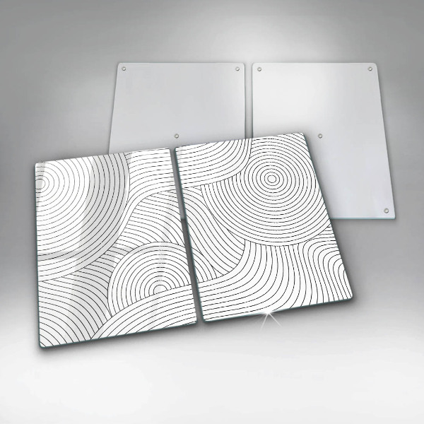 Kitchen worktop saver Black lines abstraction