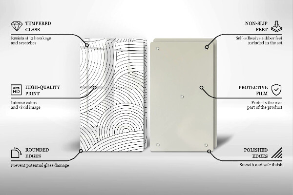 Kitchen worktop saver Black lines abstraction