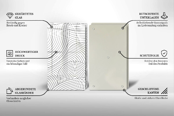 Kitchen worktop saver Black lines abstraction
