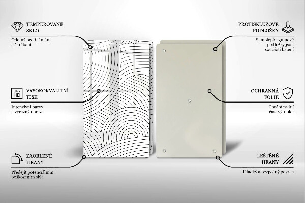 Kitchen worktop saver Black lines abstraction