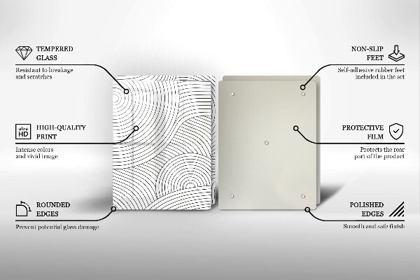 Kitchen worktop saver Black lines abstraction