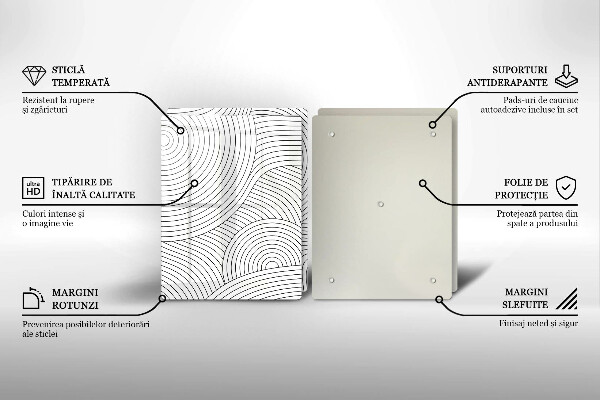 Kitchen worktop saver Black lines abstraction
