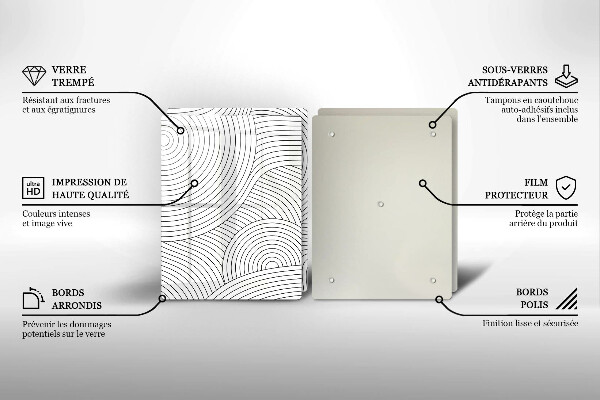 Kitchen worktop saver Black lines abstraction